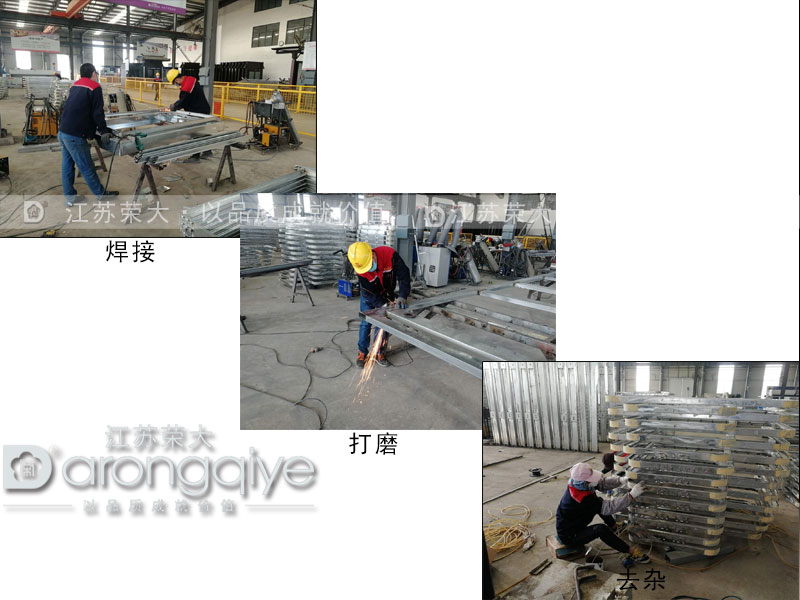 復(fù)工之后，榮大候車亭焊接班正對新一批公交候車亭焊接處理配圖